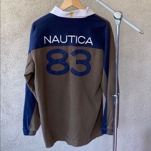Nautica logo ‘83 polo long sleeve polo-Med